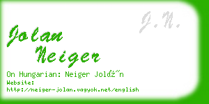 jolan neiger business card